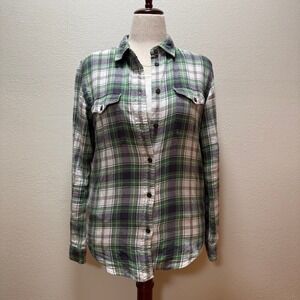 Filson Plaid Cotton Button Down Outdoor Shirt Women Size Medium